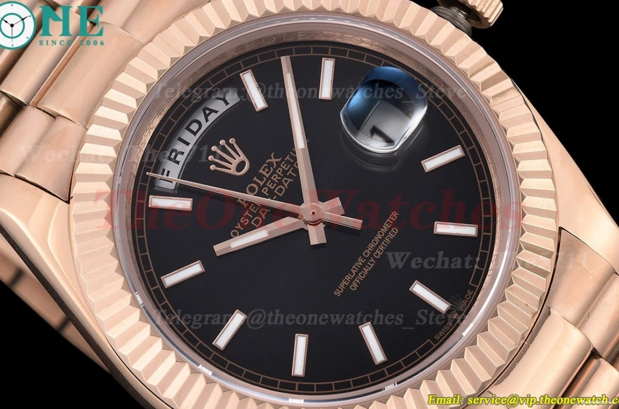 Daydate GDF MY8215 RG Black 40mm RG Dial 0319